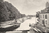 OXON. College Barges, Folly bridge, Oxford 1897 old antique print picture