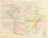 FRANCE. Physique 1881 old antique vintage map plan chart