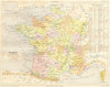 FRANCE. Par Anciennes Provinces Departements 1881 old antique map plan chart