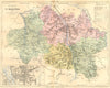 ALLIER. Departement de L'Allier; plan Moulins 1881 old antique map chart