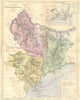 ALPES-MARITIMES. Departement; plan de Nice 1881 old antique map chart