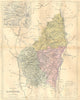 ARDÈCHE. Departement de L'Ardeche; area Privas 1881 old antique map plan chart