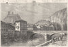 ARIÈGE. Foix 1881 old antique vintage print picture