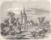 AUBE. Eglise de Pont-Hubert 1881 old antique vintage print picture