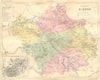 AUBE. Departement de L'Aube; plan Troyes 1881 old antique map chart