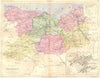 CALVADOS. Departement du; plan de Caen 1881 old antique vintage map chart