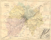 CANTAL. Departement de; area D'aurillac 1881 old antique map plan chart