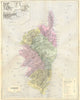 FRANCE. Corsica; area D'Ajaccio 1881 old antique vintage map plan chart