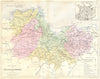 CÔTES-D'ARMOR. Departement; plan de St-Brieuc 1881 old antique map chart