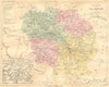 CREUSE. Departement de; area Guéret 1881 old antique vintage map plan chart