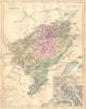 DOUBS. Departement du; plan de Besançon 1881 old antique map chart