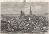 EURE. Evreux 1881 old antique vintage print picture