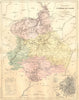 EURE-LOIR. Departement D'Eure; plan de Chartres 1881 old antique map