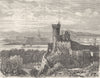 GARD. Chateau de Beaucaire 1881 old antique vintage print picture