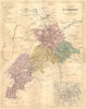 HAUTE-GARONNE. Departement de Hte; area Toulouse 1881 old antique map chart