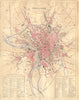 HAUTE-GARONNE. Plan de Toulouse 1881 old antique vintage map chart