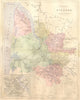 GIRONDE. Departement de; Bordeaux 1881 old antique vintage map plan chart