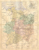 LILLE ET VILAINE. L'Ille; Rennes 1881 old antique vintage map plan chart