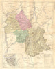 ISÈRE. Departement de L'Isere; plan Grenoble 1881 old antique map chart