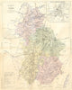JURA. Departement du; plan de Lons-le-Saunier 1881 old antique map chart