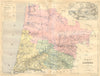 LANDES. Departement; area de Mont-Marsan 1881 old antique map plan chart