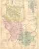 LOIRE. Departement de; plan St Etienne 1882 old antique vintage map chart