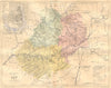 LOT. Departement du; plan de Cahors 1882 old antique vintage map chart