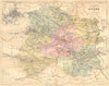 MARNE. Departement de; plan Chalons 1882 old antique vintage map chart