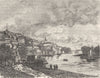 MAYENNE. Chateau-Gontier 1882 old antique vintage print picture