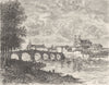 MEURTHE-MOSELLE. Pont-a-Mousson 1882 old antique vintage print picture