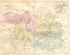 MORBIHAN. Departement du; plan de Vannes 1882 old antique map chart