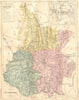 TARBES. Departement Htes Pyrenees; plan de 1882 old antique map chart