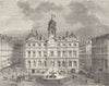RHÔNE. Rhone. Hotel de ville Lyon 1883 old antique vintage print picture