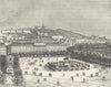 RHÔNE. Rhone. Place Bellecourt, a Lyon 1883 old antique vintage print picture