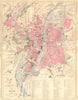 RHÔNE. Plan de Lyon 1883 old antique vintage map chart