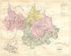 SAVOIE. Departement de; plan Chambéry 1883 old antique vintage map chart