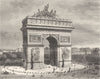 PARIS. Seine. Arc de Triomphe I'Etoile 1883 old antique vintage print picture