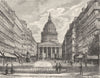 PARIS. Seine. Pantheon 1883 old antique vintage print picture