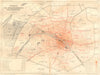 PARIS. Ses Accroissements Enceintes 1883 old antique vintage map plan chart