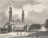 PARIS. Seine. Trocadero 1883 old antique vintage print picture