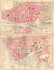 SEINE-MARITIME. Plan de Rouen; Le Havre 1883 old antique map chart