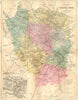 FRANCE. Departement de Seine Oise; Versailles 1883 old antique map plan chart