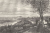 HAUTS-DE-SEINE. Hauteurs Bellevue 1883 old antique vintage print picture