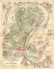 YVELINES. St-Germain Laforet area 1883 old antique vintage map plan chart