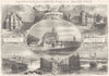 RAMBOUILLET. Etampes; Mantes; Pontoise; Poissy 1883 old antique print picture