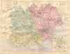 VAR. Departement du; plan de Draguignan 1884 old antique map chart