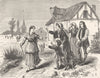 VOSGES. Jeanne Darc Fait ses Adieux sa Famille 1884 old antique print picture