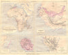 AFRICA. Senegal; Ste Marie Madagascar; Reunion 1884 old antique map plan chart