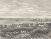 POLYNESIA. Oceanie. ville rade de Papeete 1884 old antique print picture