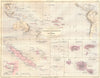 POLYNESIA. Marquises; Gambier; Tahiti Moorea 1884 old antique map plan chart